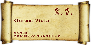Klemens Viola névjegykártya